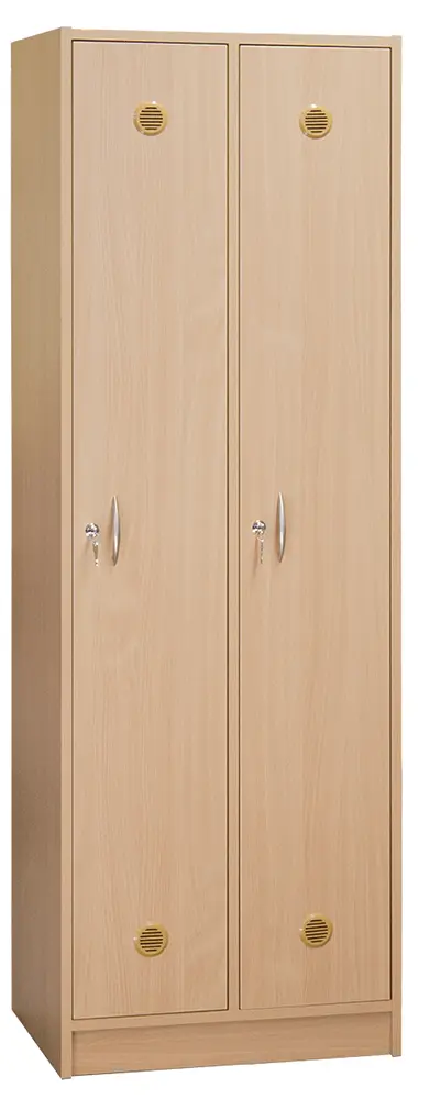 STL - 180 - 80 šatní skříň dřevěná, 2-dveřová, šatní tyč, 1800 x 800 x 500, sokl, buk royal